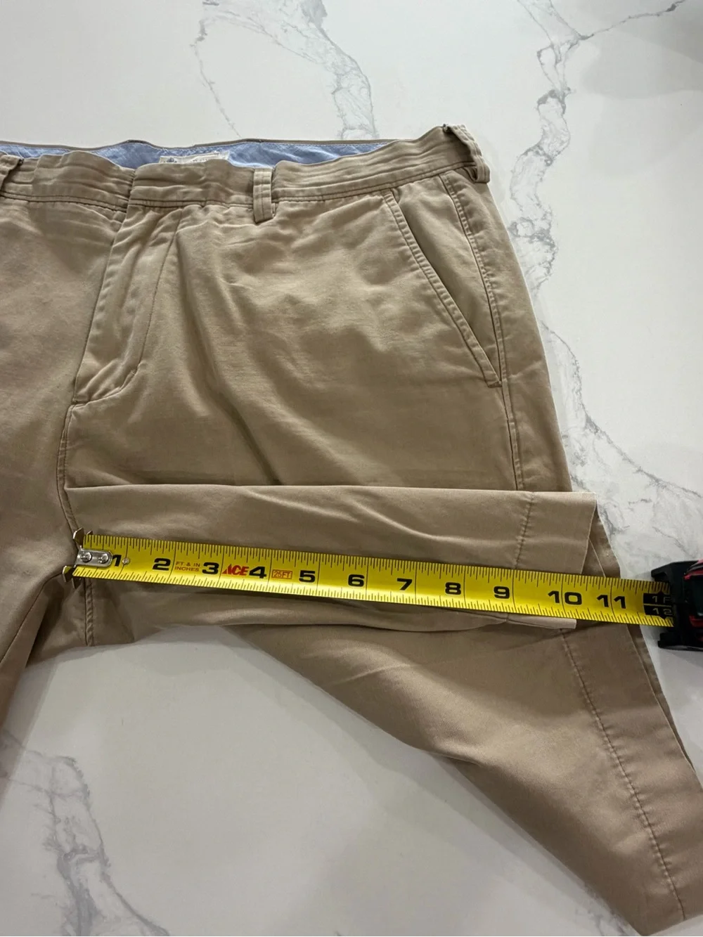 J. Crew Men's Classic Flat Front Chino Shorts Khaki Tan 100% Cotton Size 34